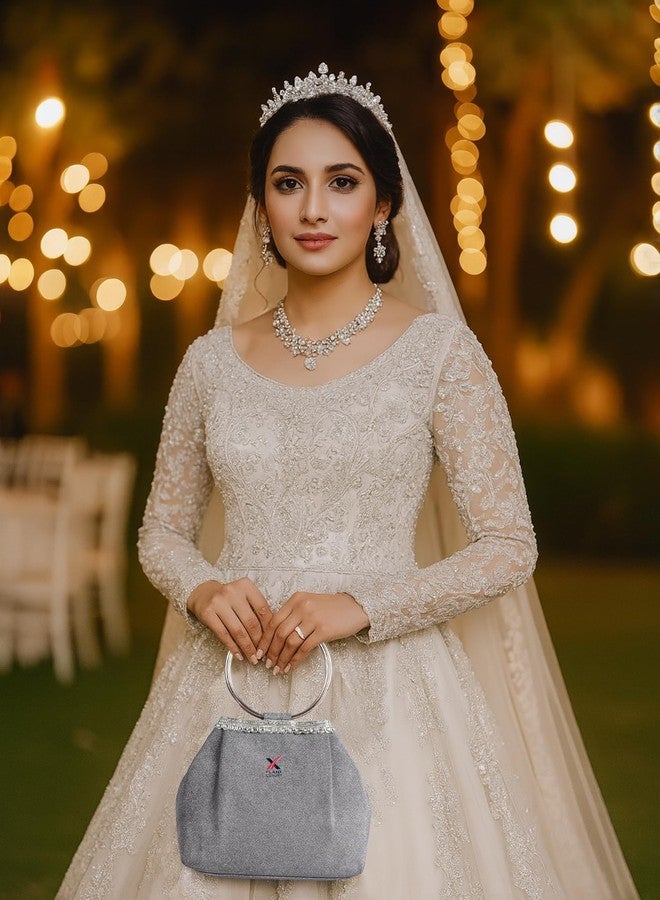 PLANX SILK Fabric Stylish Trendy Unique Designer Potli Bag - Top Handle Wedding Clutch For Women - Image 3